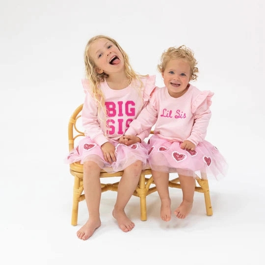 French Terry Sibling - Big Sis Ruffle Sweatshirt