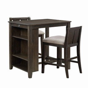 Giorno Counter-Height Dining Room Package - Brown Cherry - 3-Piece Set