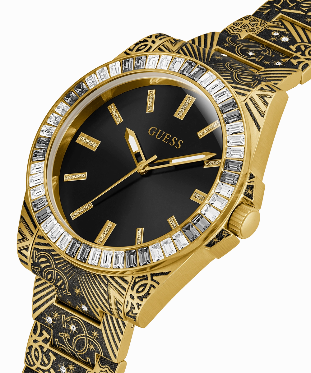 GUESS Mens Gold Tone Analog Watch