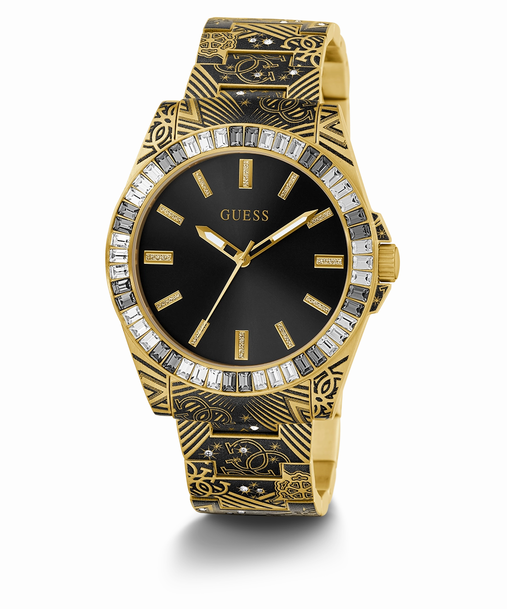 GUESS Mens Gold Tone Analog Watch