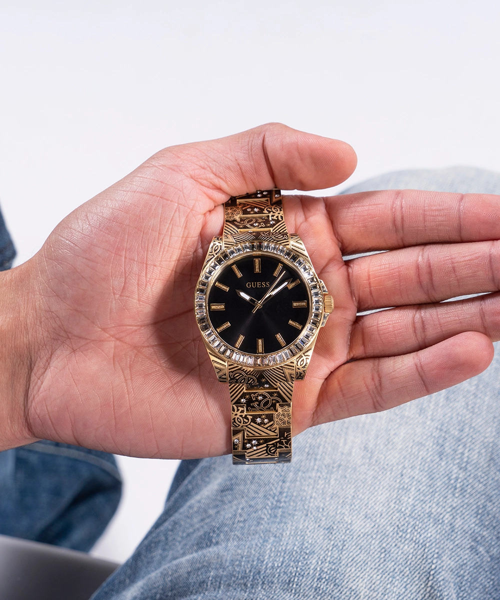 GUESS Mens Gold Tone Analog Watch