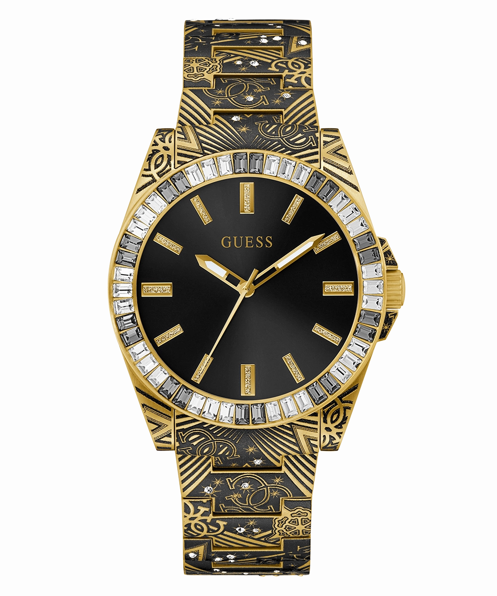 GUESS Mens Gold Tone Analog Watch