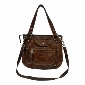 Handbag Leather By Fossil In Brown, Size:Medium