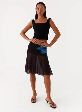Indie Midi Skirt - Black