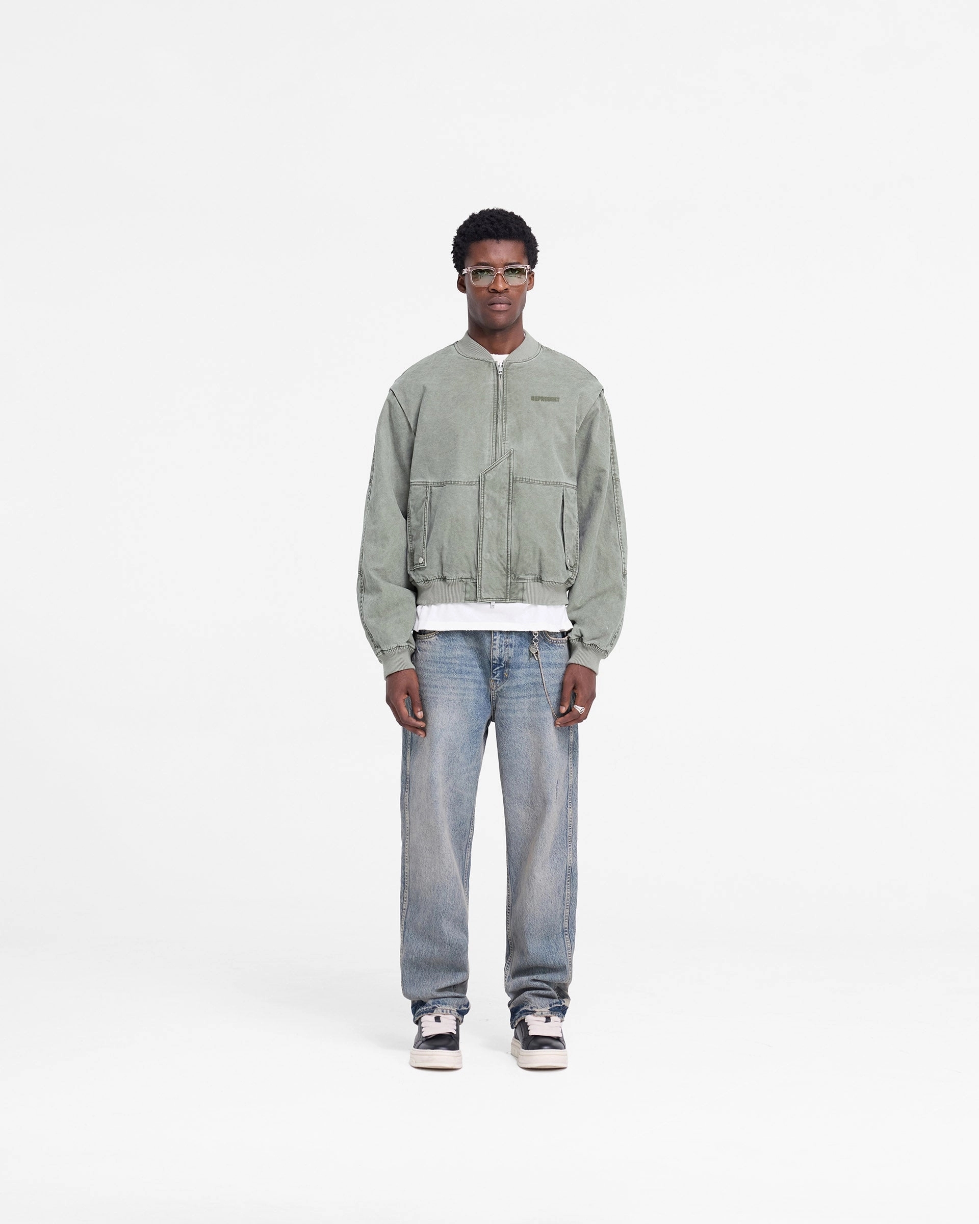 Inset Sleeve Bomber - Khaki