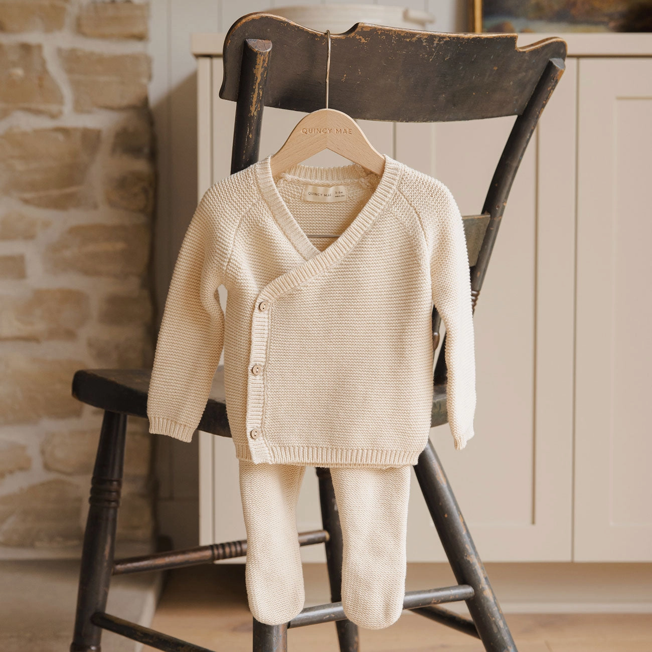 Knit Wrap Top - Natural - FINAL SALE