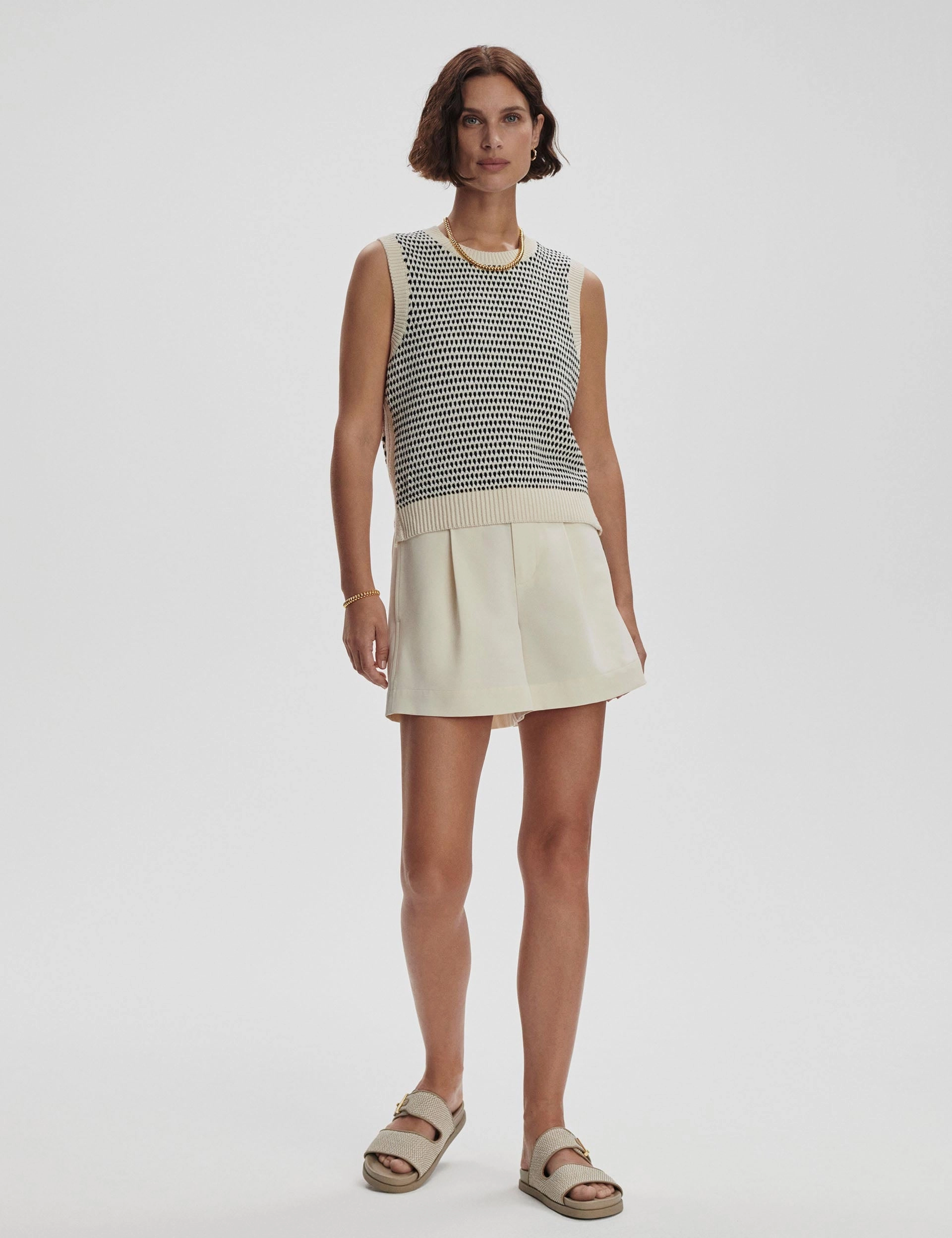 Knowles Textured Knit Vest - Birch