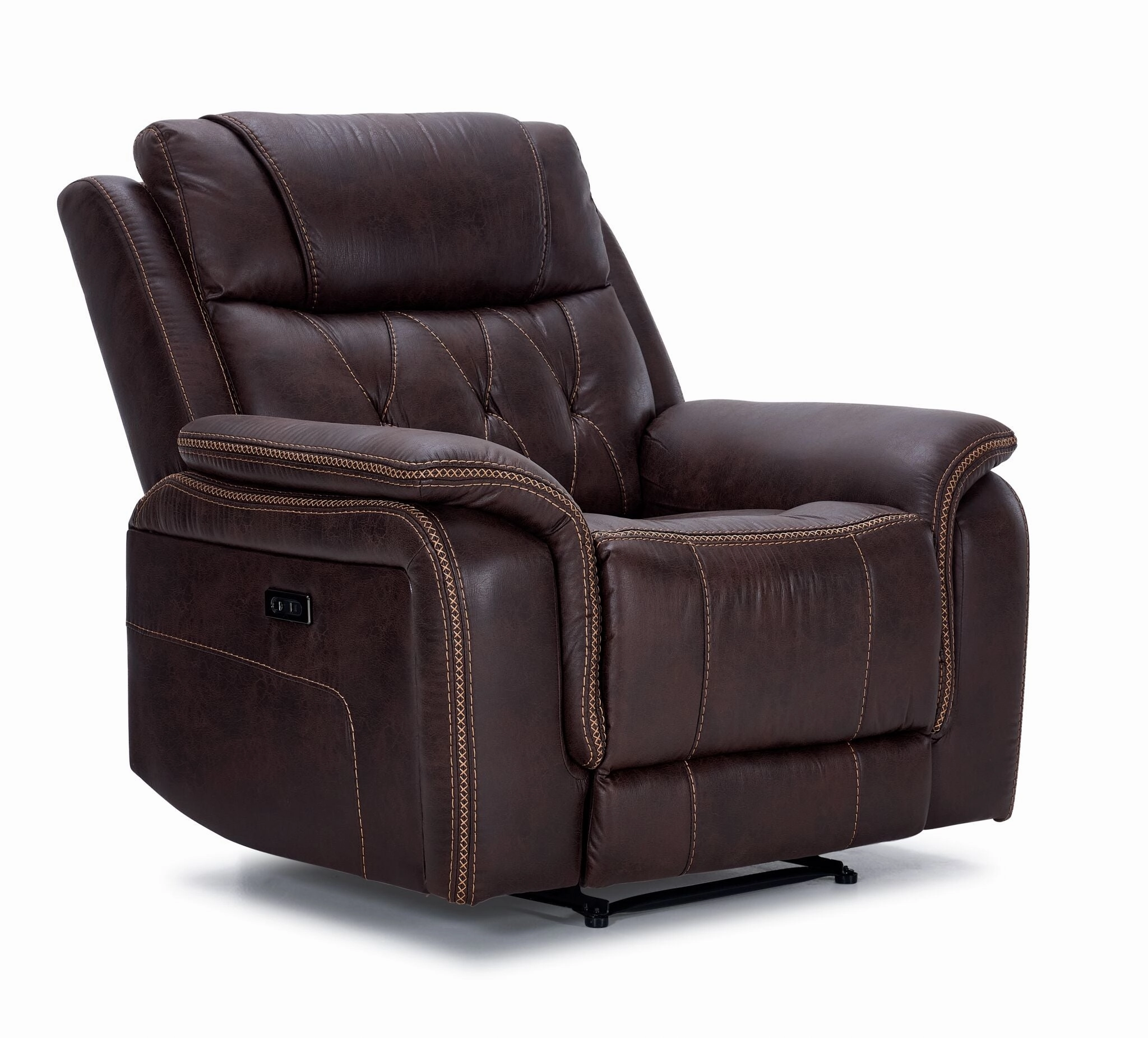Laredo Power Reclining Sofa, Loveseat and Chair Set - Walnut