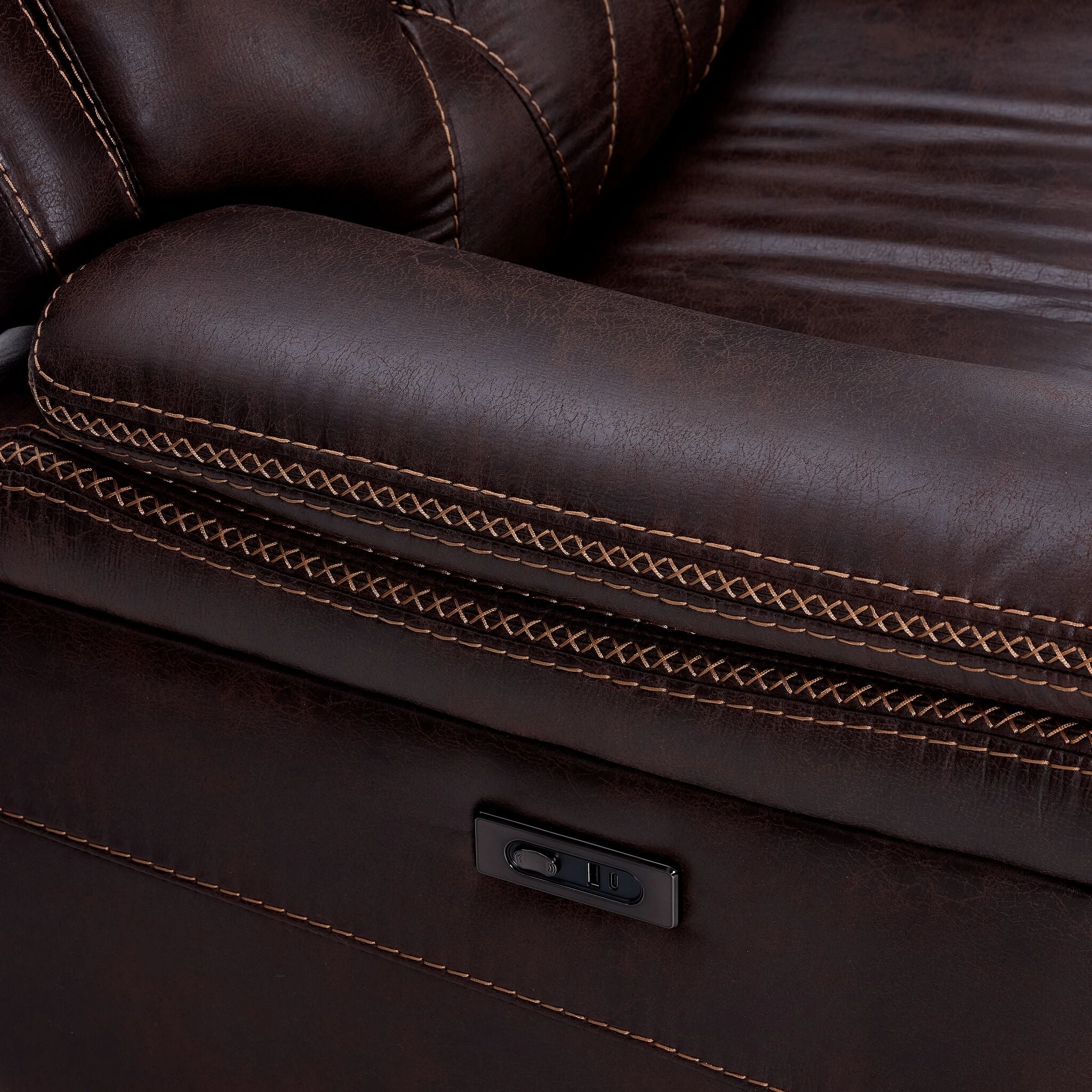 Laredo Power Reclining Sofa, Loveseat and Chair Set - Walnut