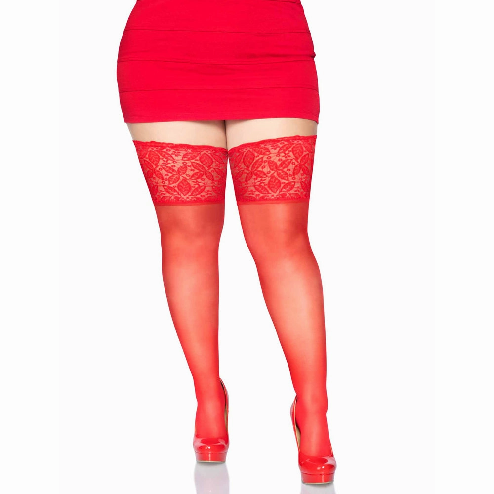 Leg Avenue Clara Sheer Stay-Up Thigh-High Stockings - Curvy