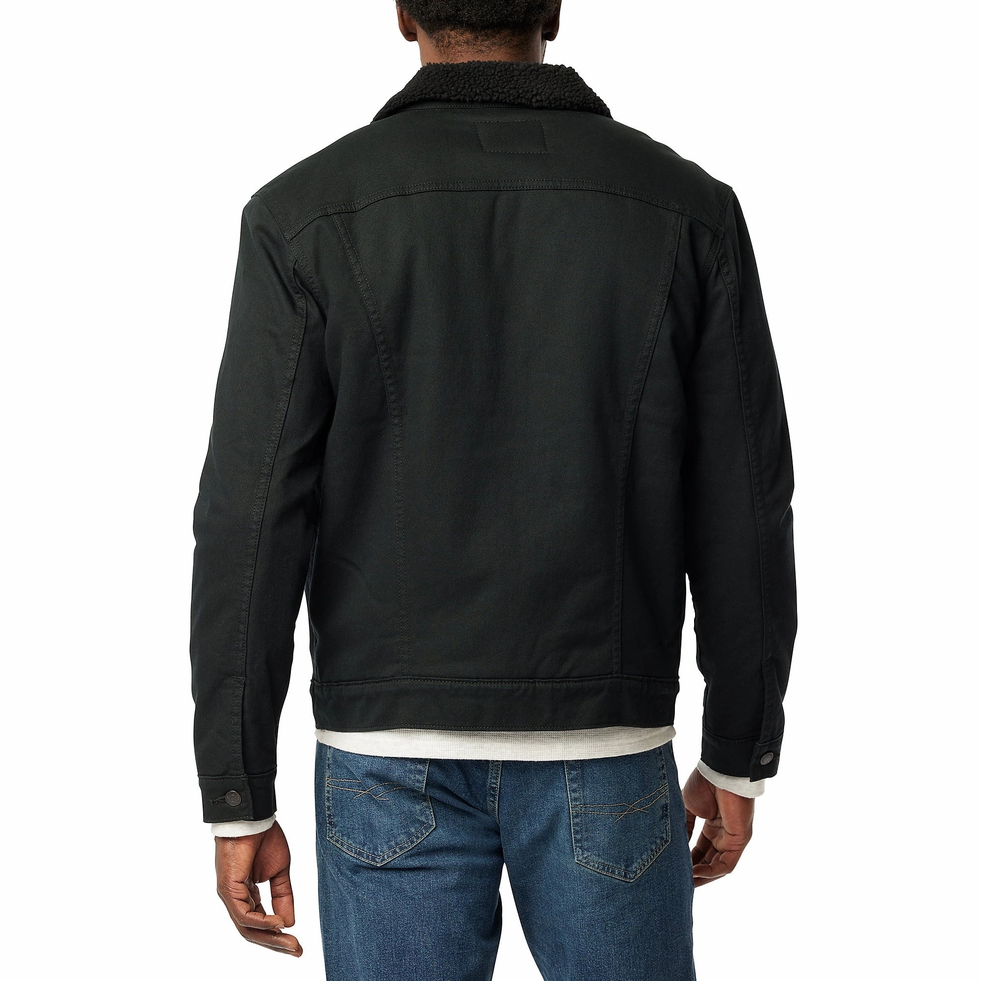 Levi Strauss Signature Men's Faux Shearling Trucker Jacket Raven M
