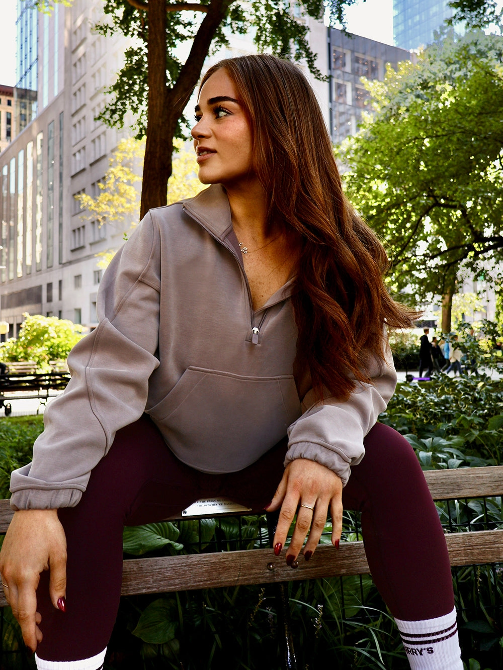 LULULEMON TAUPETASTIC BRUSHED SOFTSTREME HALF ZIP