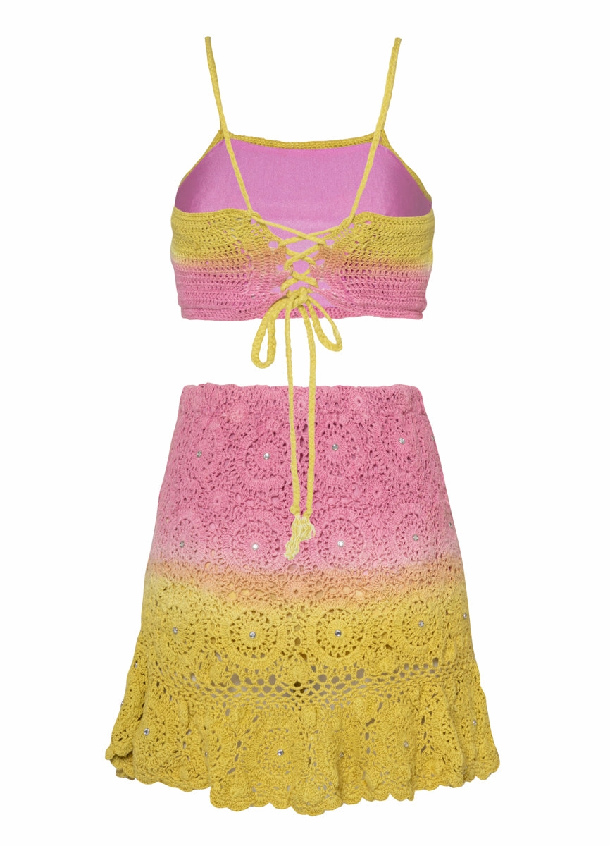 Maaji Rose Garden Crochet Short Skirt