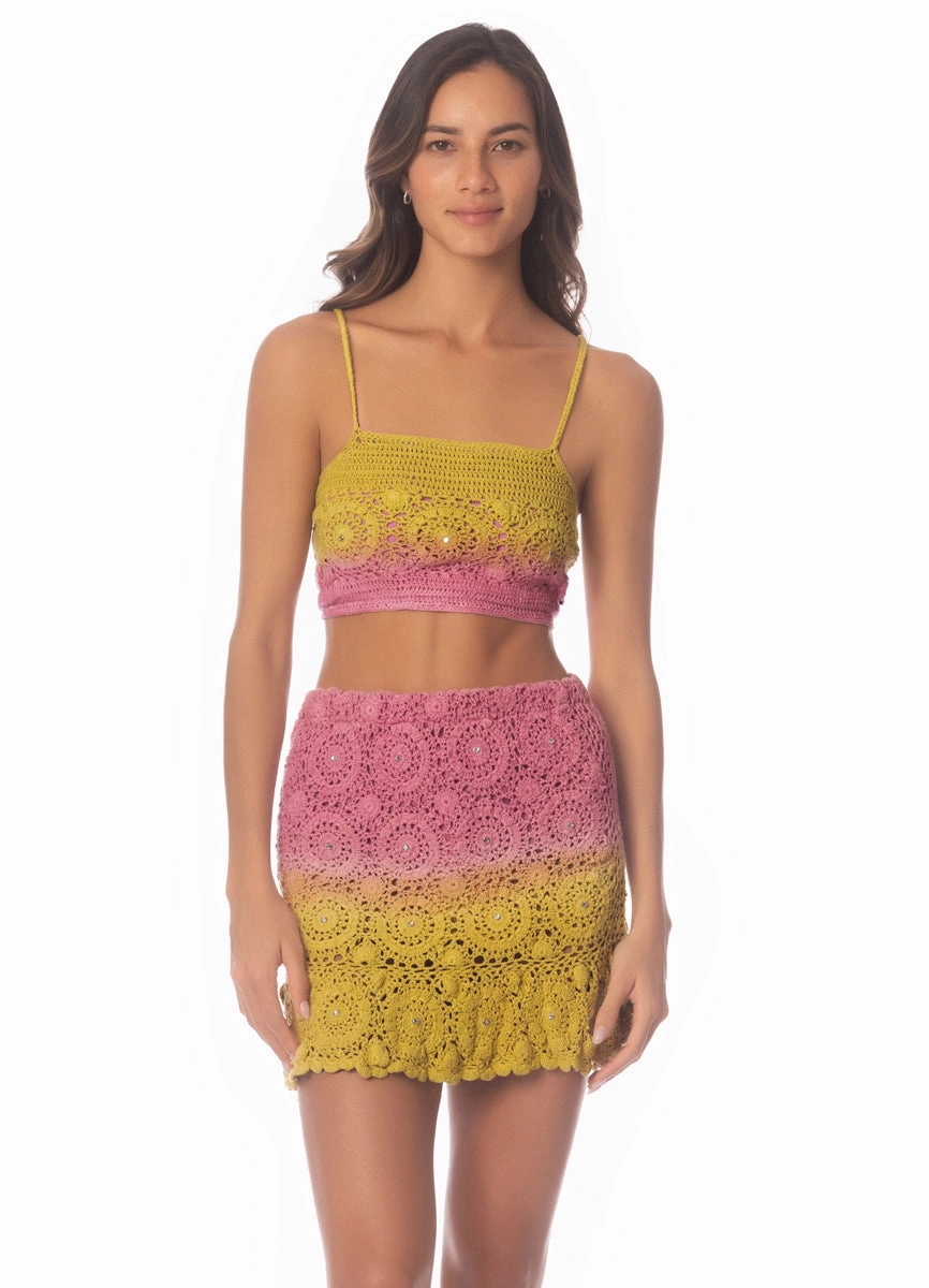Maaji Rose Garden Crochet Short Skirt