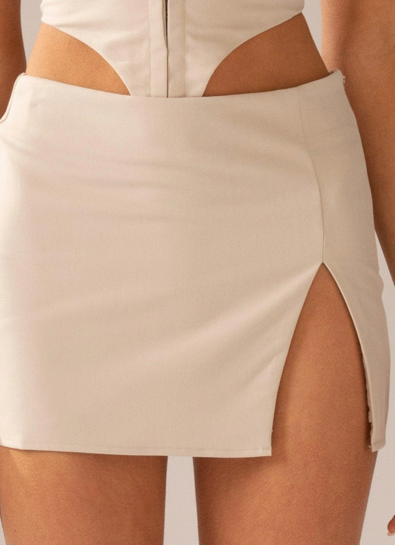 Maggie Mini Skirt - Stone