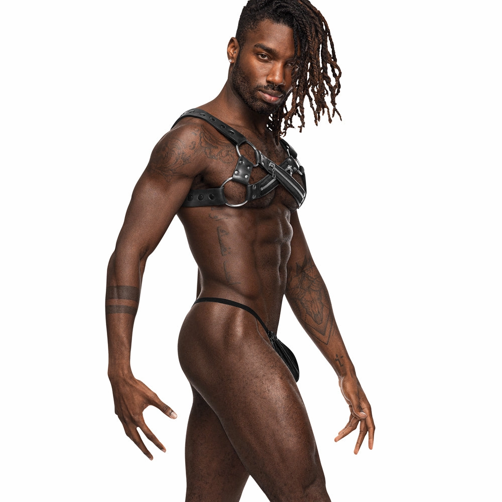 Male Power Virgo Criss-Cross Zipper Neoprene Chest Harness