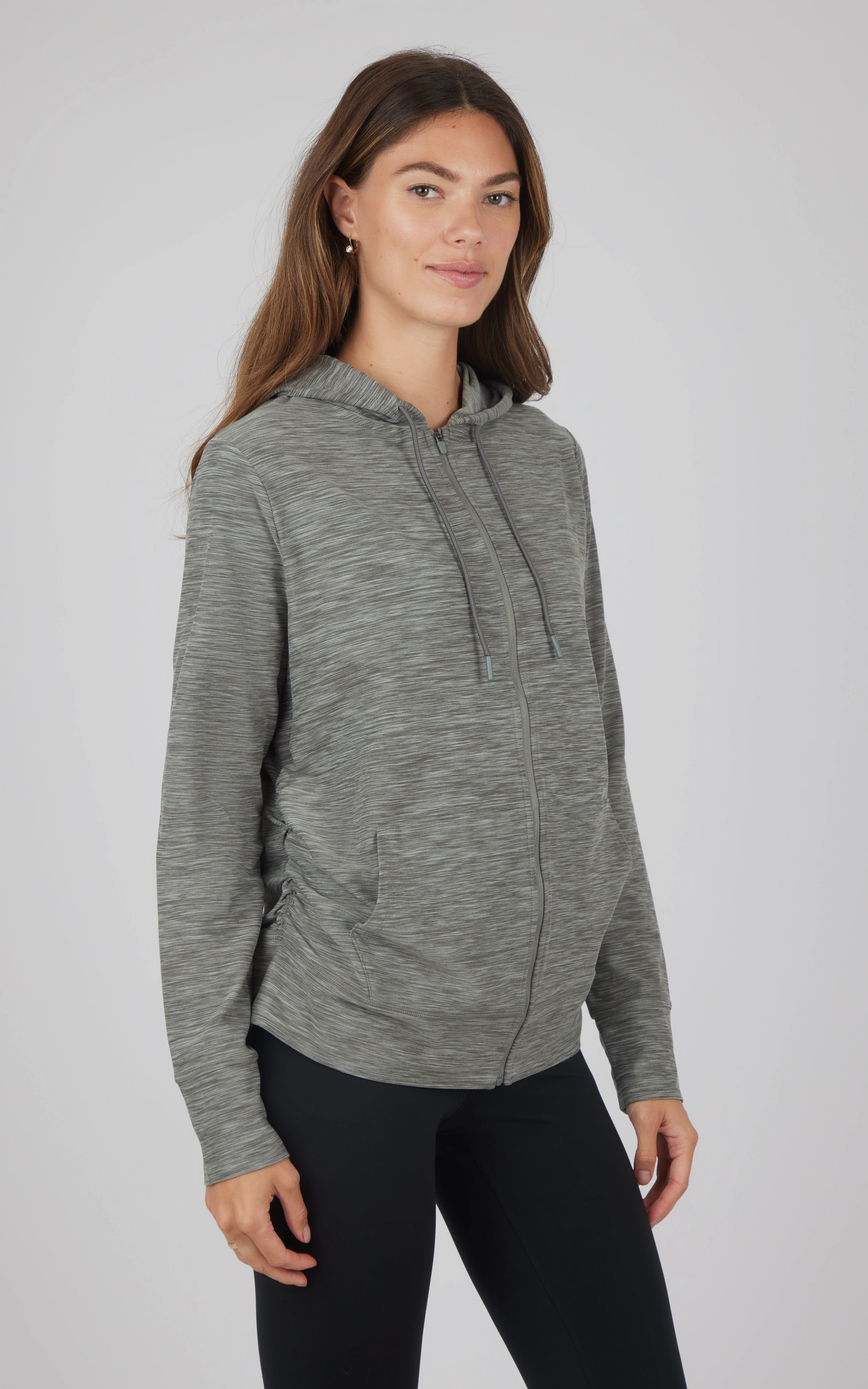 Maternity Heathered Lux Full Zip Jacket