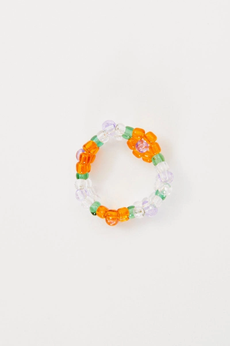 Multi Beaded Flower Ring