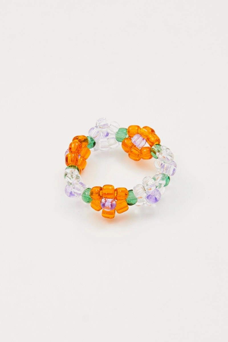 Multi Beaded Flower Ring