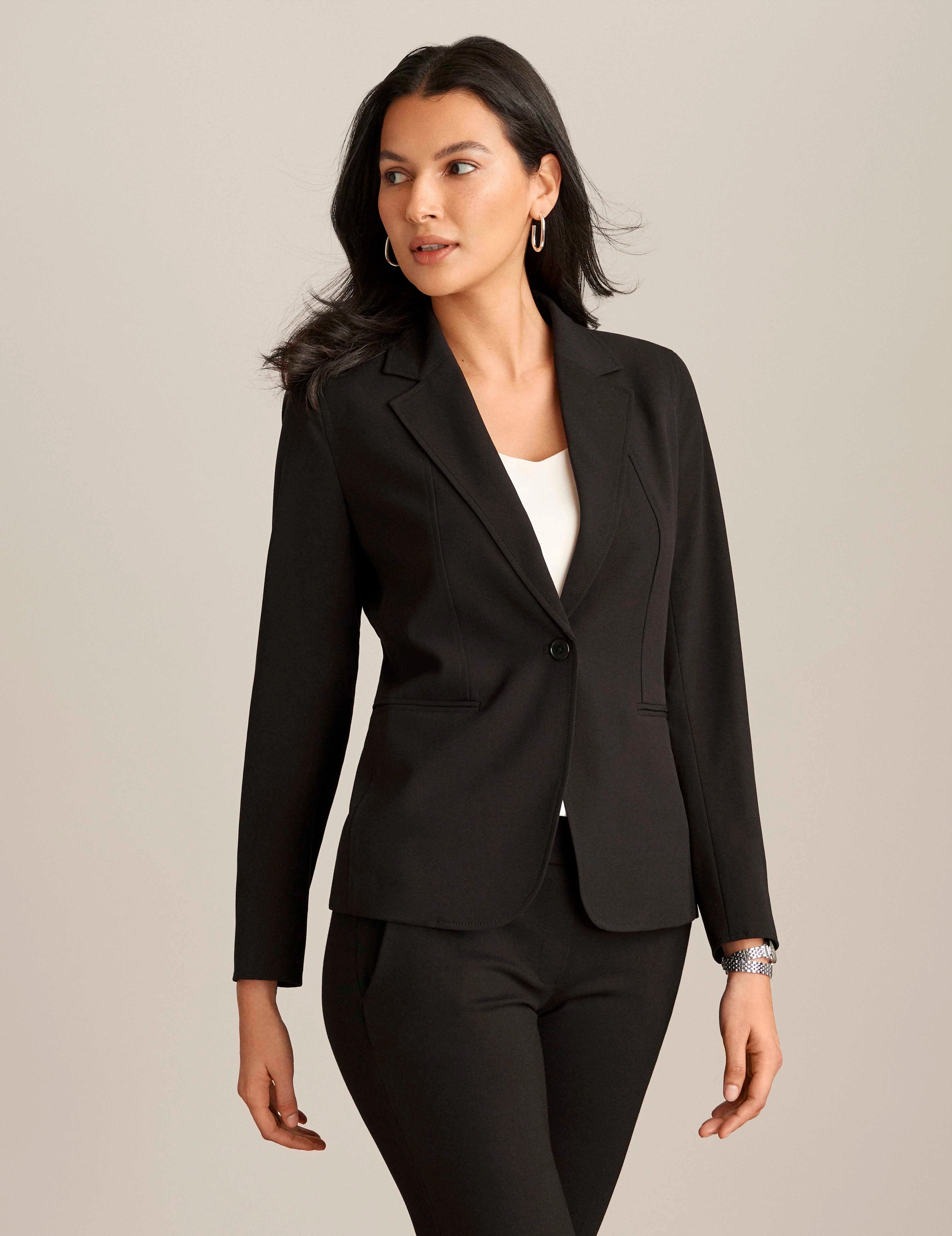 Notch Collar Jacket With Princess Seam - Sale