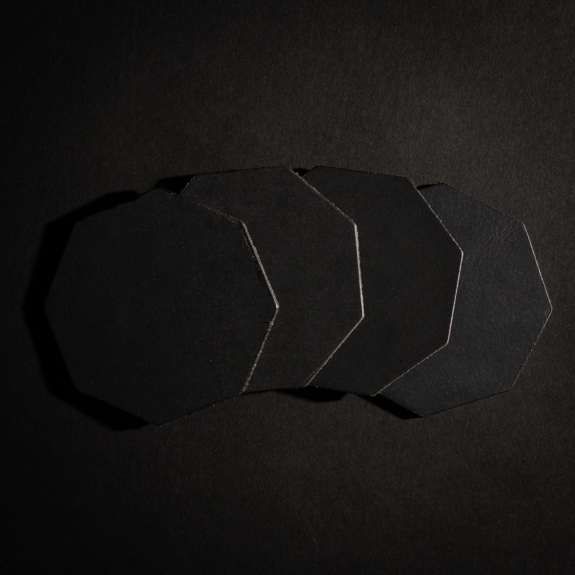 Octagon Coasters - Cognac Distressed Leather Coasters - Made in Canada