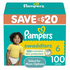 Pampers Swaddlers Diapers, Size 6, 100 Count, Ultra Absorbent Disposable Baby Diapers - Trusted Protection