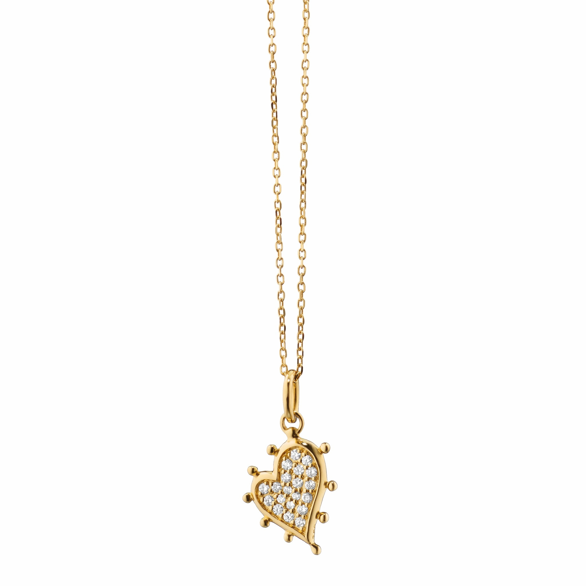 Petite Pave Diamond Heart Necklace