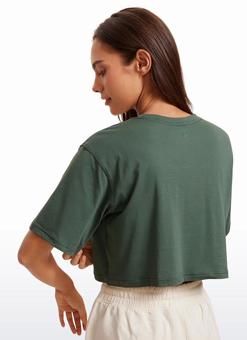 Pima Cotton Short Sleeves Cropped