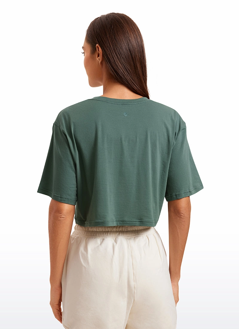 Pima Cotton Short Sleeves Cropped