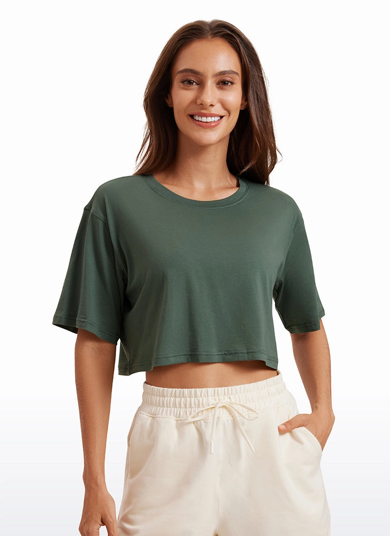 Pima Cotton Short Sleeves Cropped