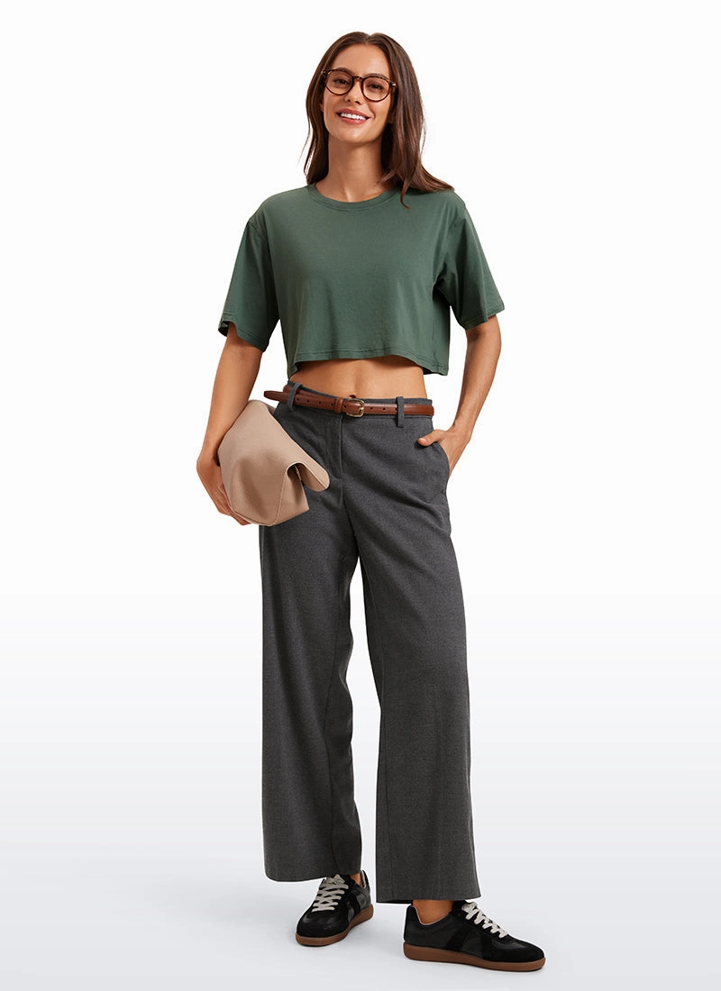 Pima Cotton Short Sleeves Cropped