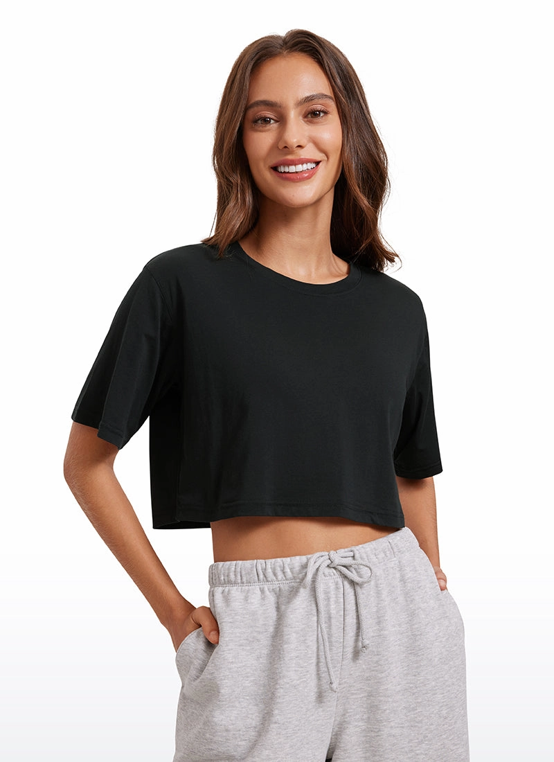 Pima Cotton Short Sleeves Cropped
