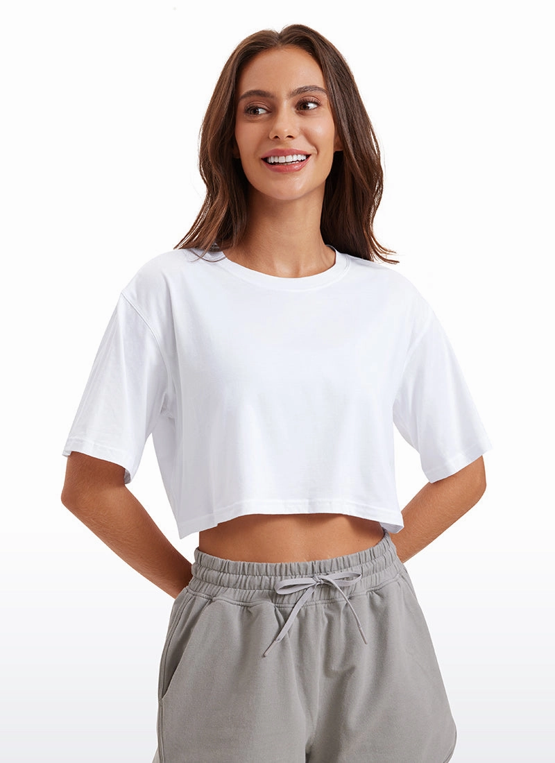 Pima Cotton Short Sleeves Cropped