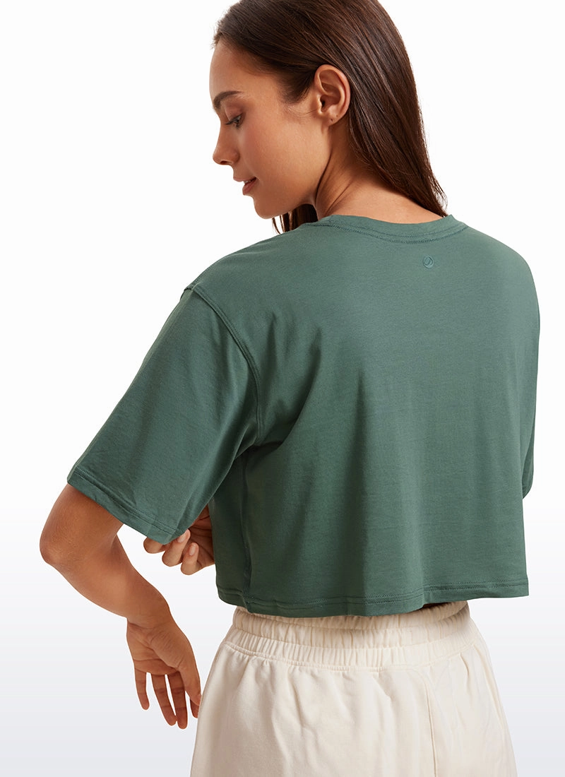 Pima Cotton Short Sleeves Cropped