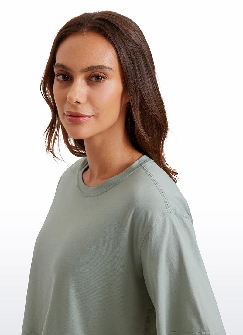Pima Cotton Short Sleeves Cropped