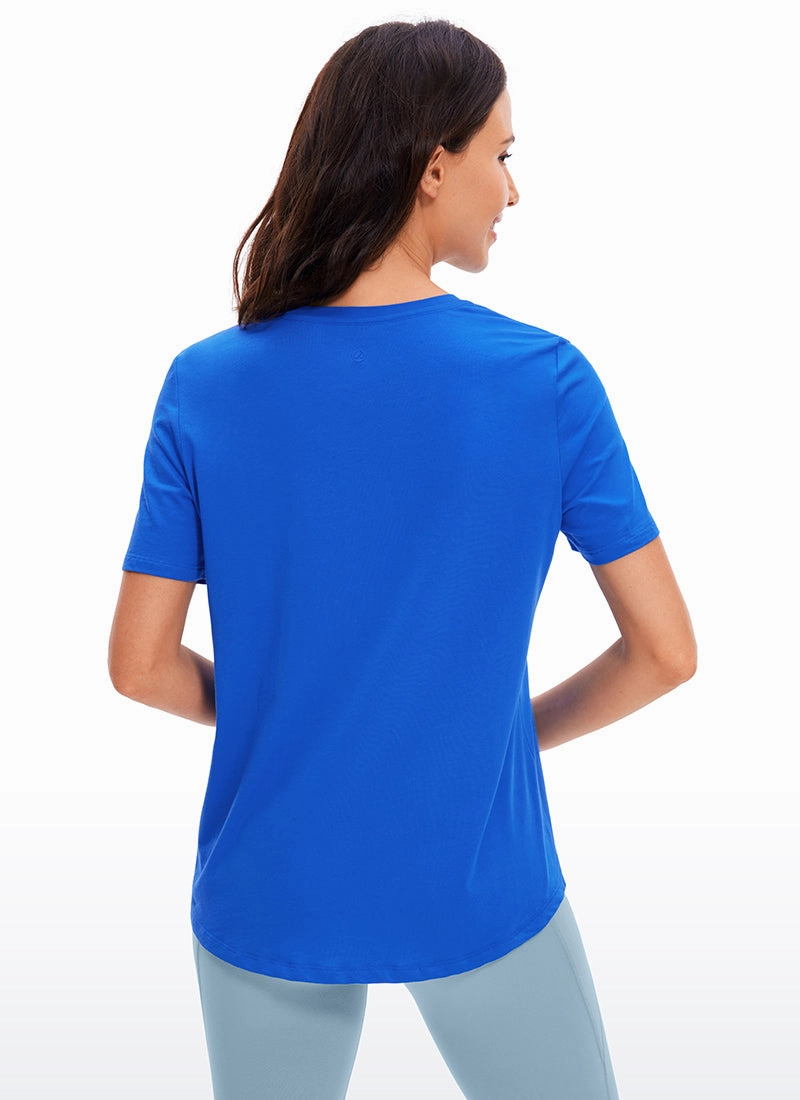 Pima Cotton Short Sleeves Round Neck