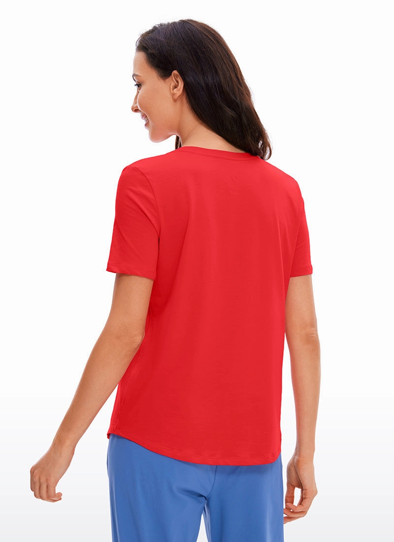Pima Cotton Short Sleeves Round Neck