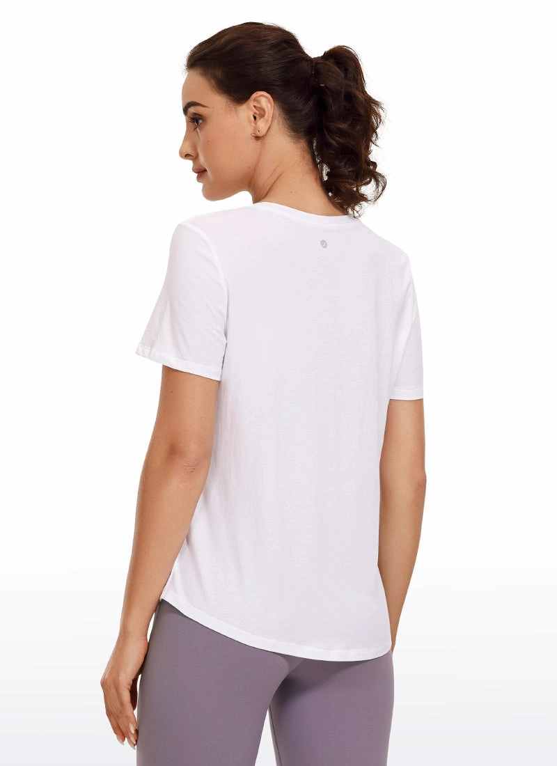 Pima Cotton Short Sleeves Round Neck