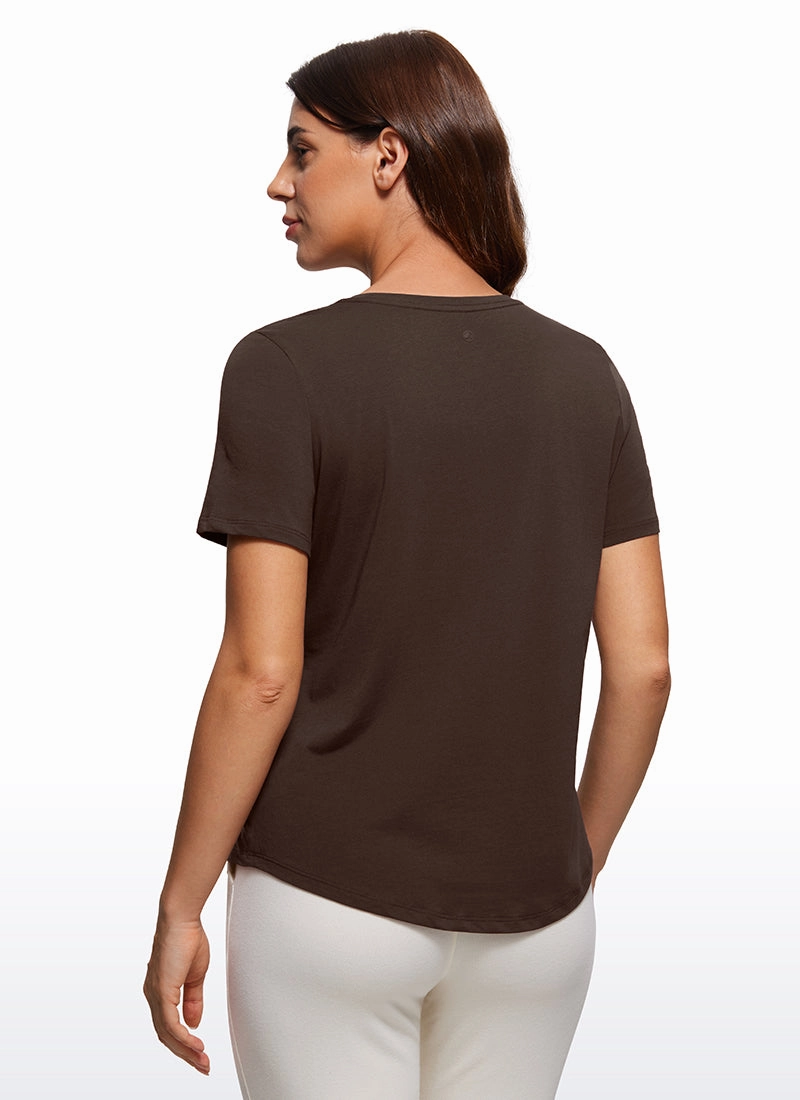 Pima Cotton Short Sleeves Round Neck