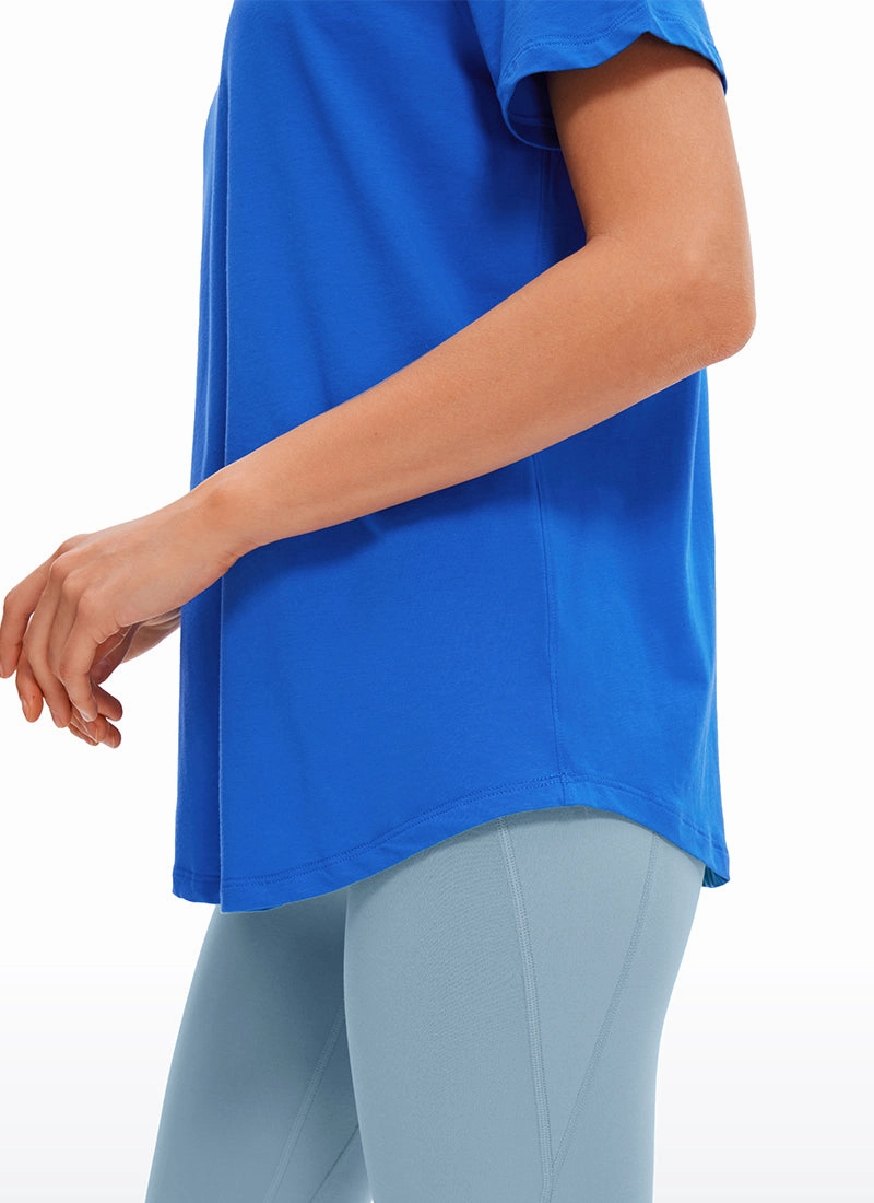 Pima Cotton Short Sleeves Round Neck