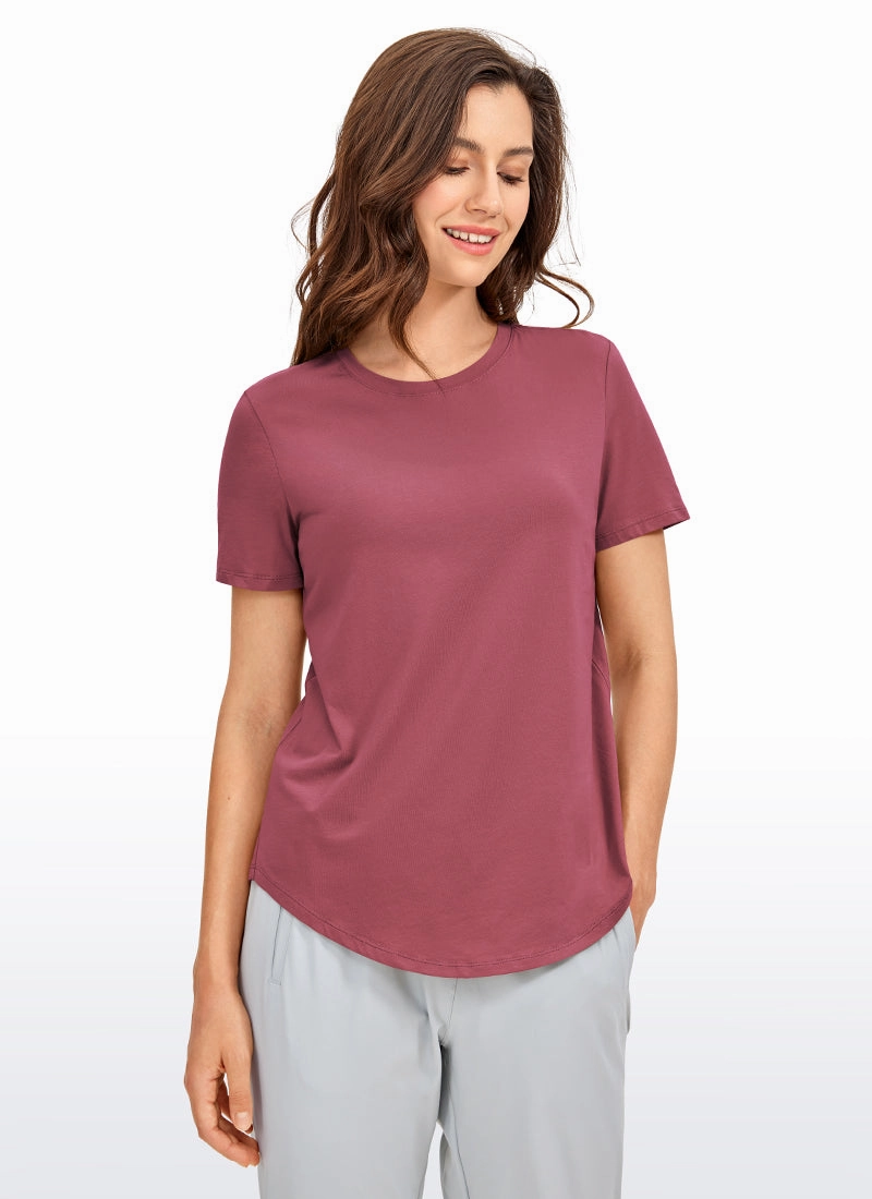 Pima Cotton Short Sleeves Round Neck