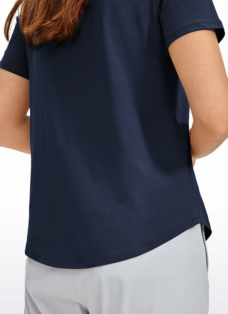 Pima Cotton Short Sleeves Round Neck