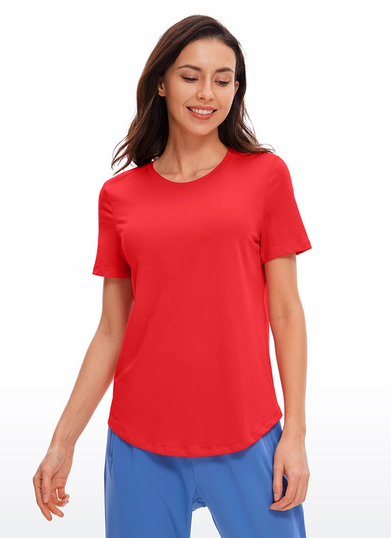 Pima Cotton Short Sleeves Round Neck