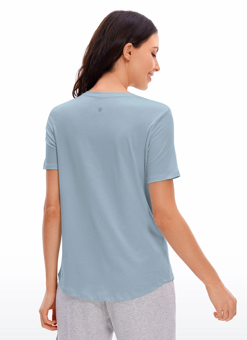 Pima Cotton Short Sleeves Round Neck