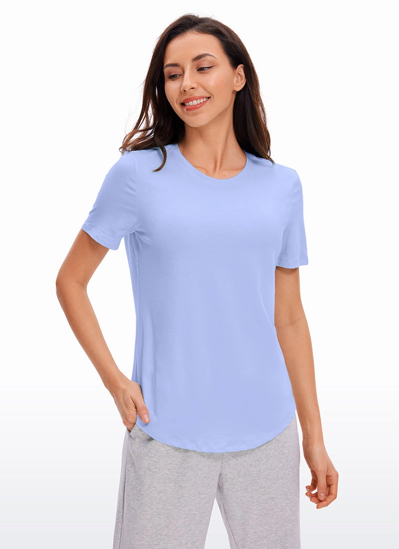 Pima Cotton Short Sleeves Round Neck