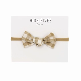 Printed Linen Knot Bow Nylon Headband