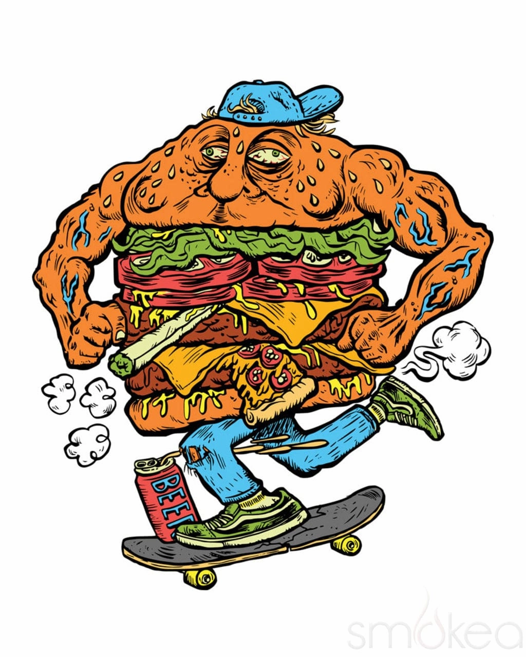 Pulsar 10" Bottoms Up "Skateburger" Bong