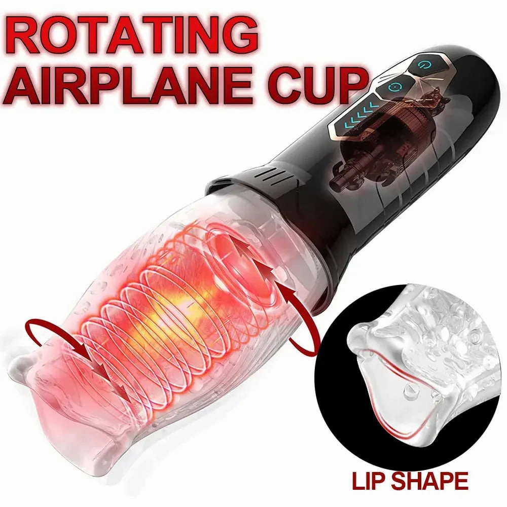 Quusvik Masturbator Cup for Men - Rotating & Vibrating Glans Stimulation