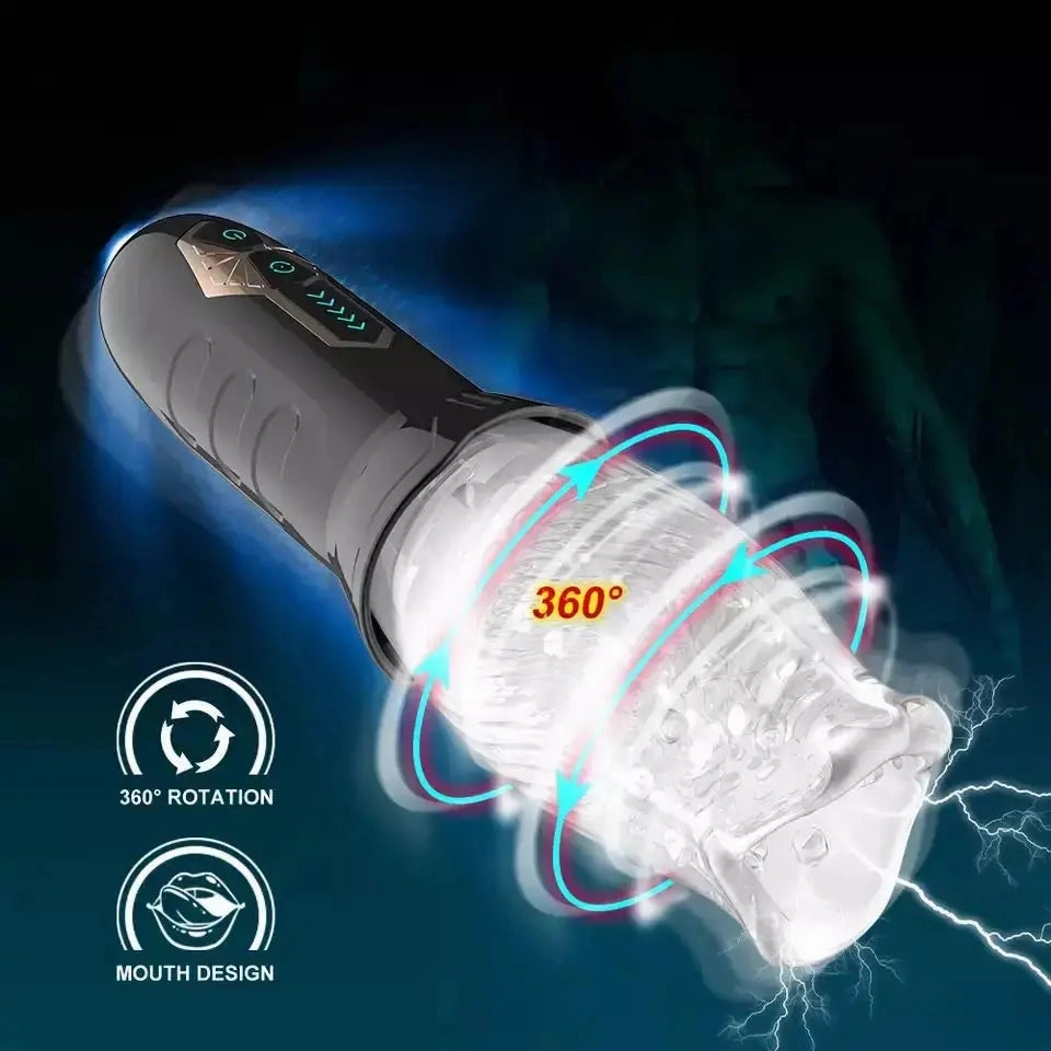 Quusvik Masturbator Cup for Men - Rotating & Vibrating Glans Stimulation