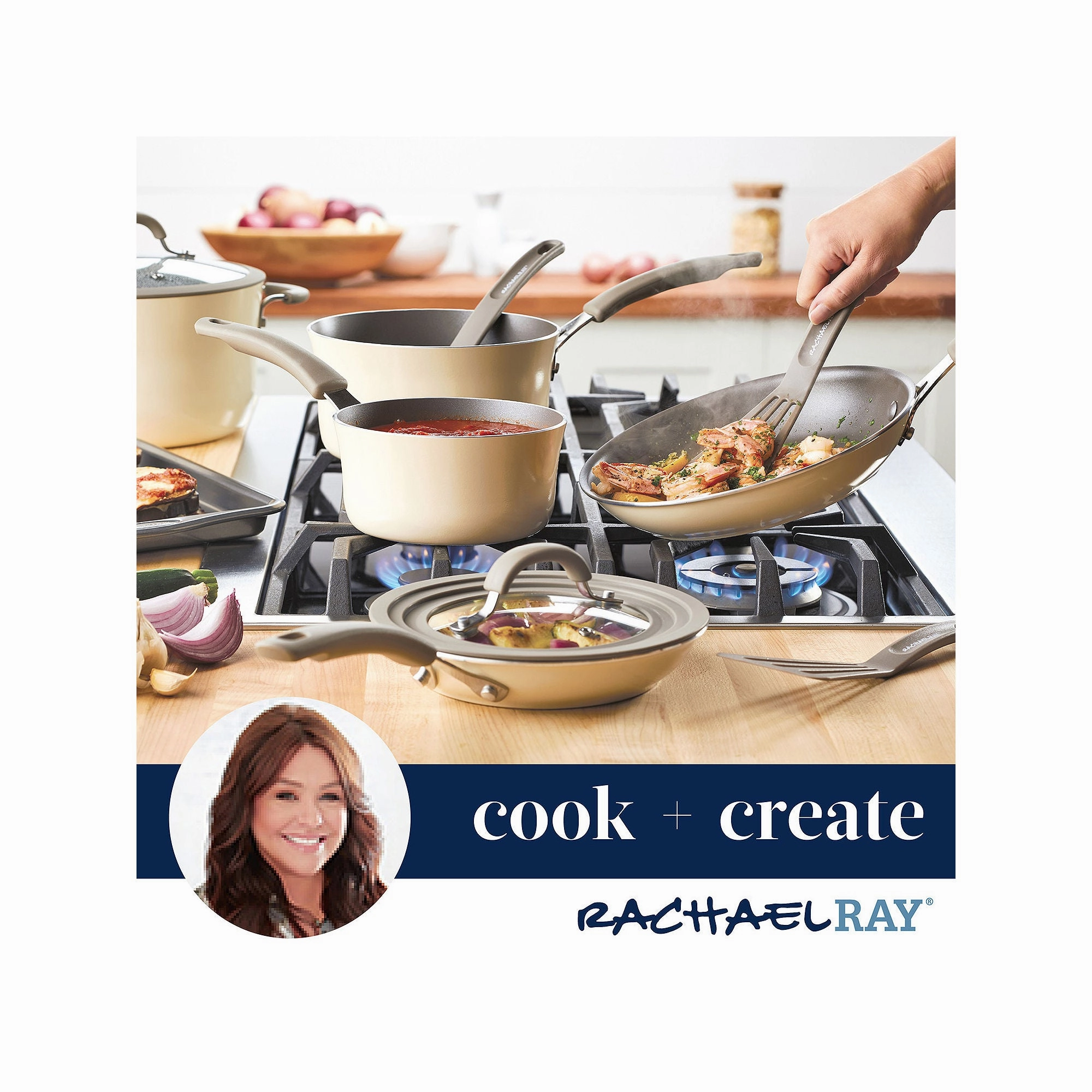 Rachael Ray Cook   Create 11-Pc. Non-Stick Cookware Set - ALMOND ONE SIZE